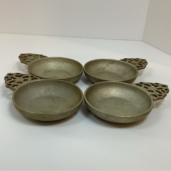 Lot Of 4 Vintage Wilton Columbia RWP# 129 Pewter Porridge With Ornate Handle - Picture 6 of 7